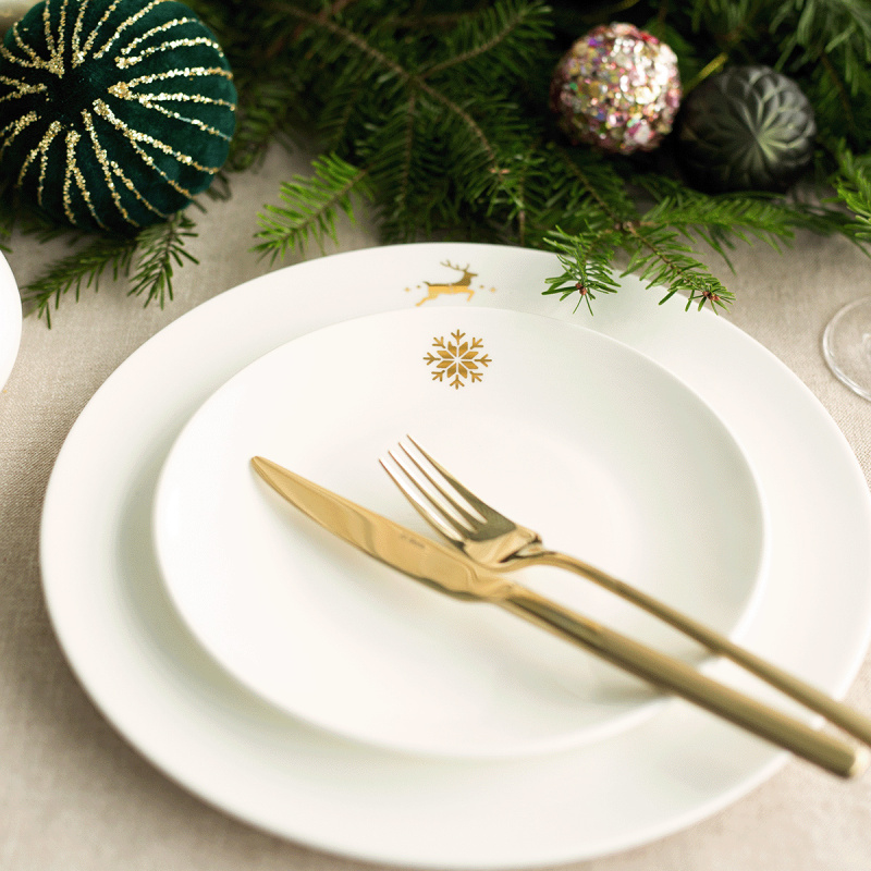Talerz deserowy 20, 5 cm - Premium Platinum Line Merry Christmas