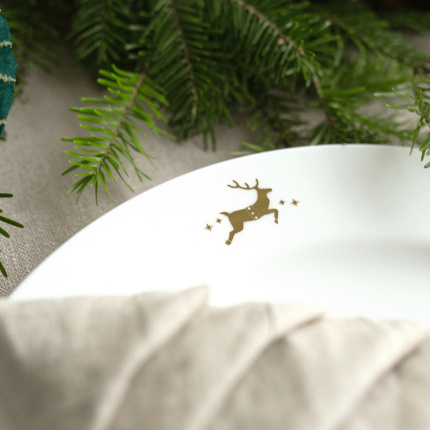Płytki talerz do serwowania 28 cm - Premium Platinum Line Merry Christmas