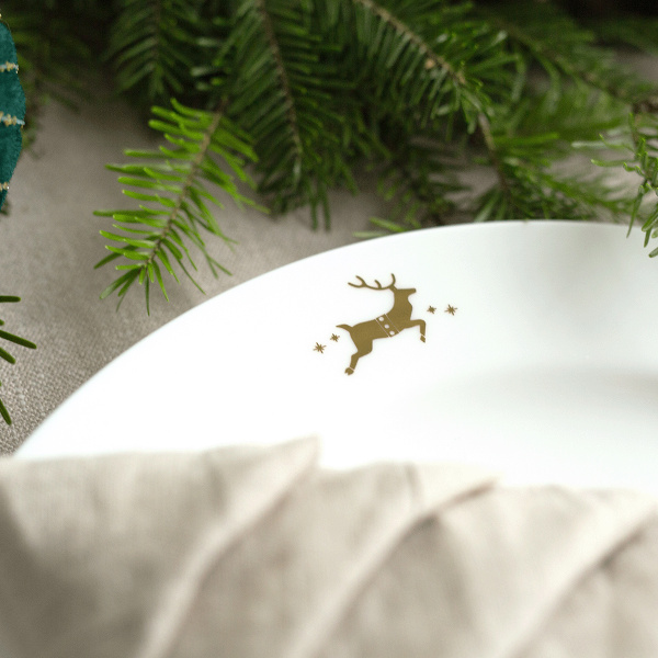 Płytki talerz do serwowania 28 cm - Premium Platinum Line Merry Christmas