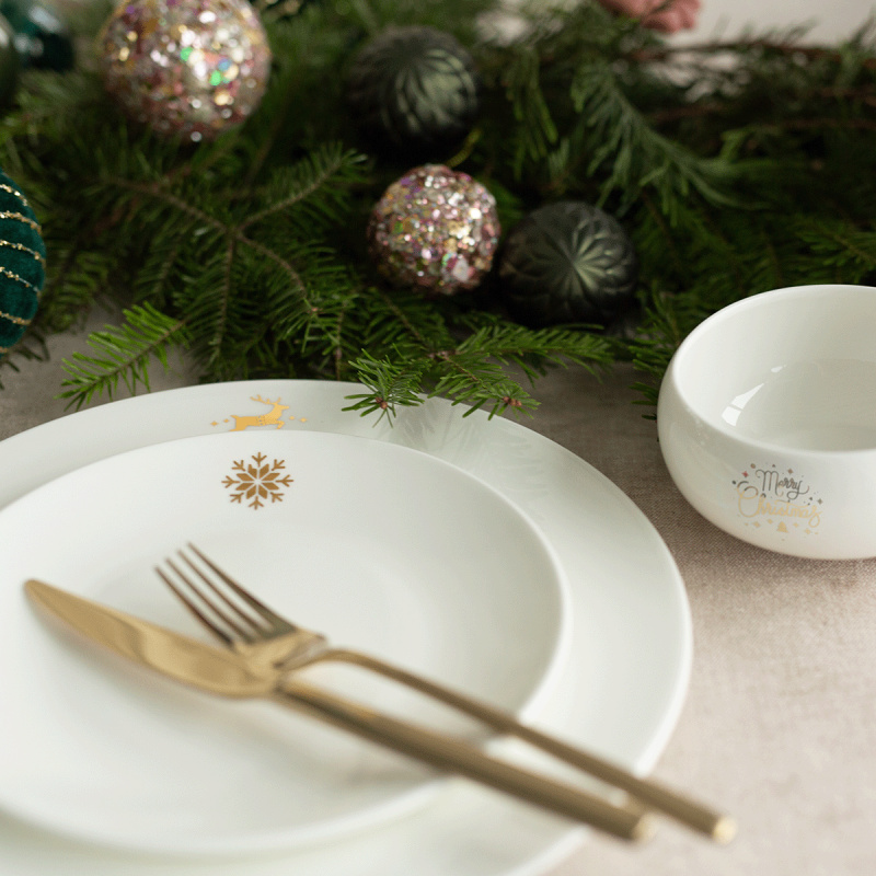 Talerz deserowy 20, 5 cm - Premium Platinum Line Merry Christmas