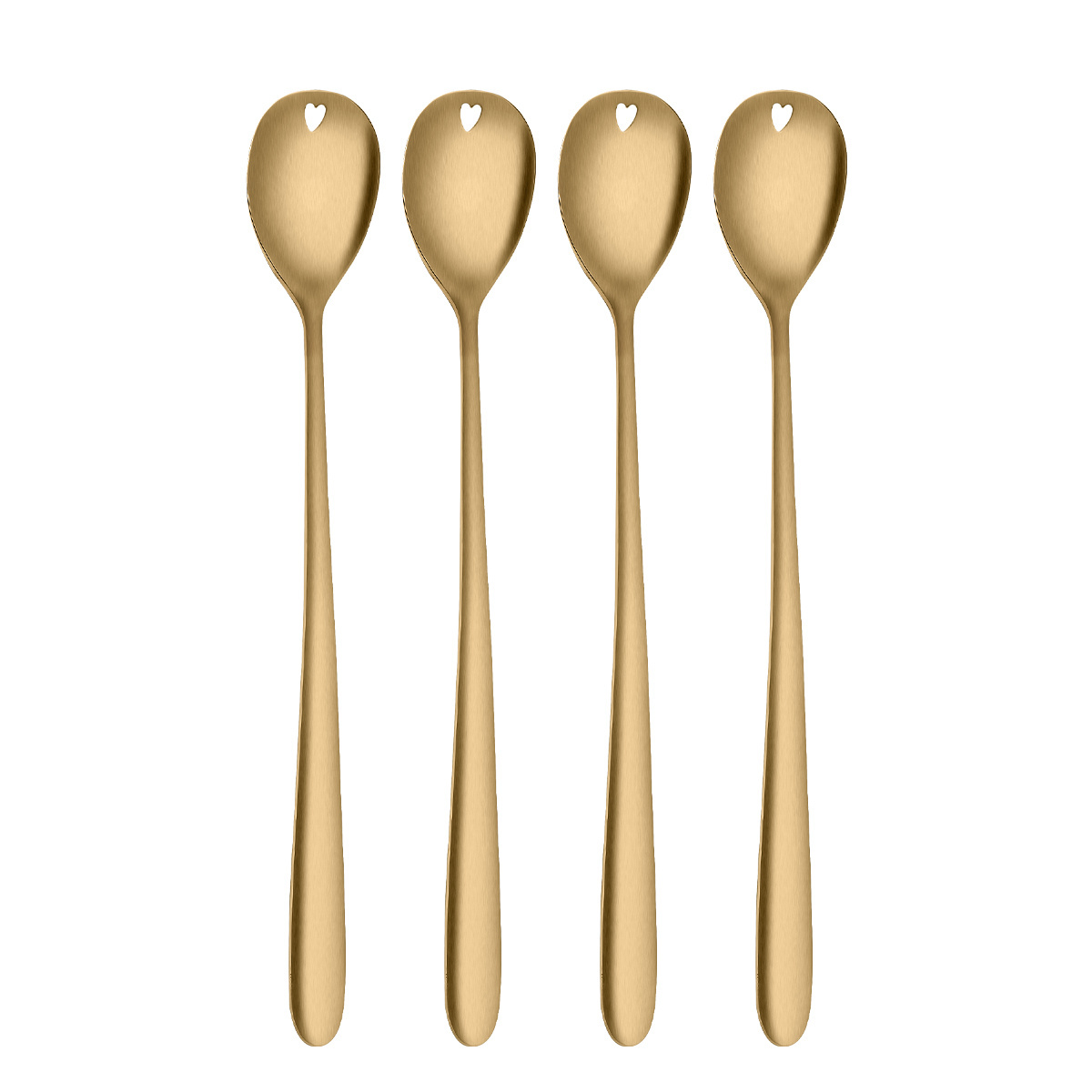 Łyżeczki latte z serduszkiem złote zestaw 4 szt. – Love Cutlery