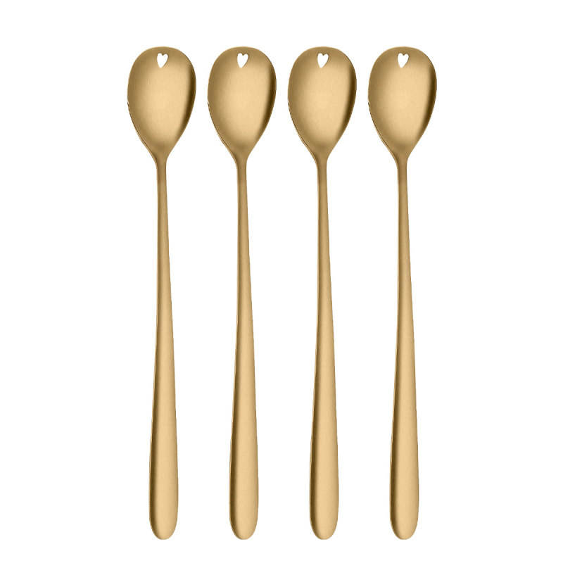 Łyżeczki latte z serduszkiem złote zestaw 4 szt. – Love Cutlery
