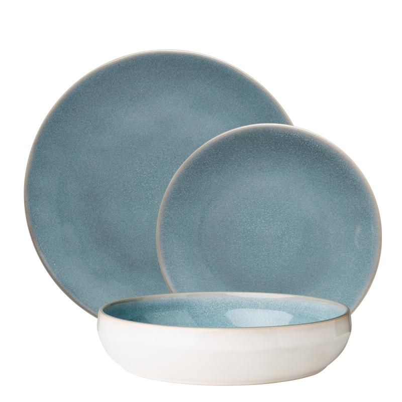 Zestaw talerzy ceramicznych 18 szt. - Gaya Elements Glacial Ice North