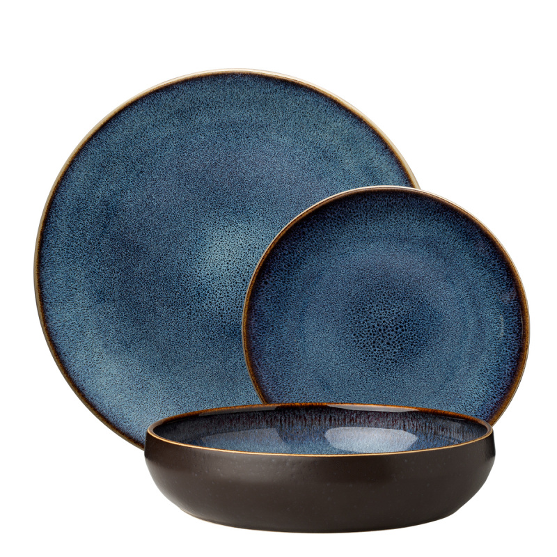 Zestaw talerzy ceramicznych 18 el. – Gaya Elements Night Terra