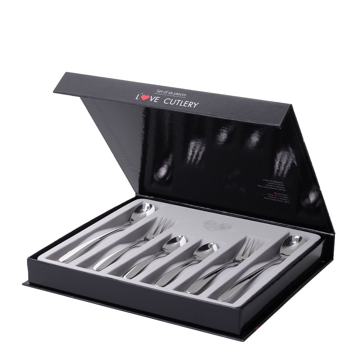 Zestaw prezentowy z serduszkiem 6 szt. - Love Cutlery