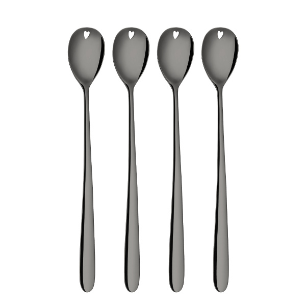 Łyżeczki latte z serduszkiem szare zestaw 4 szt. – Love Cutlery