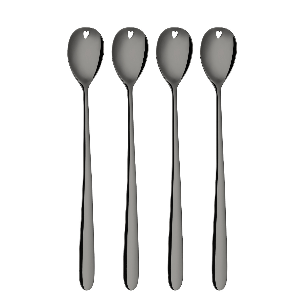 Łyżeczki latte z serduszkiem szare zestaw 4 szt. – Love Cutlery