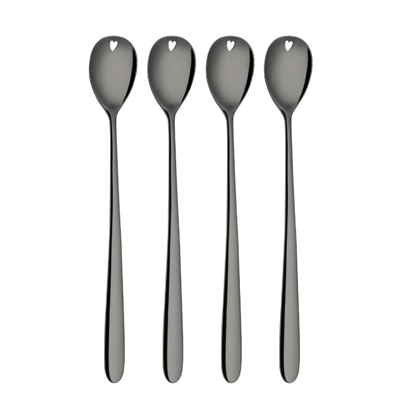 Łyżeczki latte z serduszkiem szare zestaw 4 szt. – Love Cutlery
