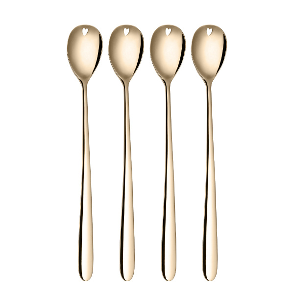 Łyżeczki latte z serduszkiem szampańskie zestaw 4 szt. – Love Cutlery