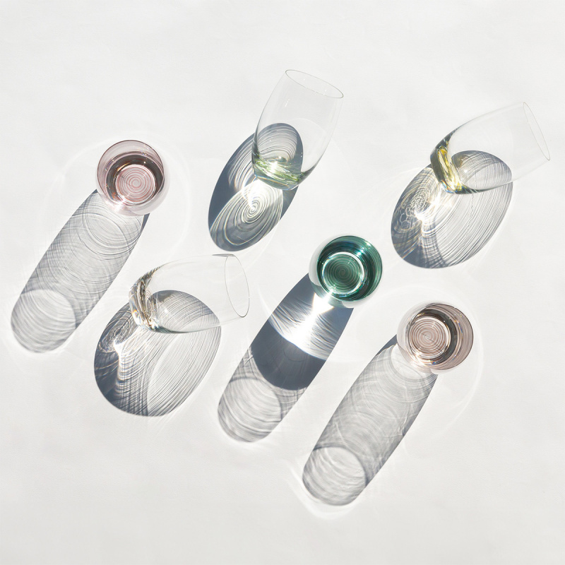 Szklanki typu tumbler 460 ml z czerwonym spiralnym dnem 6 szt. - Optima Glas Lunasol