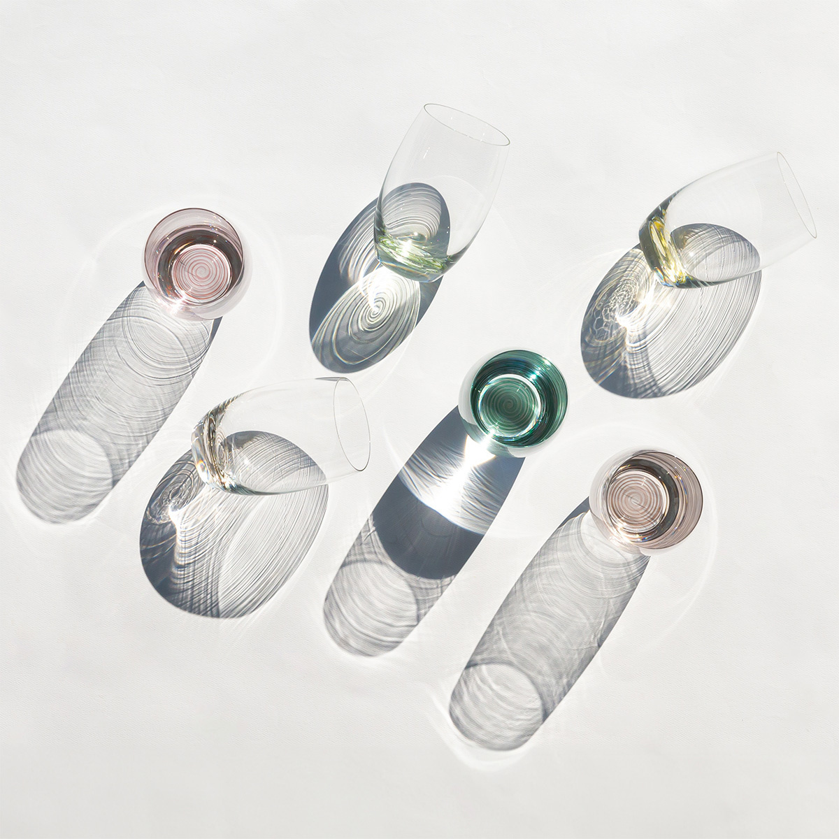 Szklanki typu tumbler 460 ml z żółtym spiralnym dnem 6 szt. - Optima Glas Lunasol