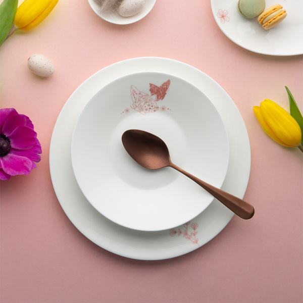 Talerz głęboki Butterfly 22 cm | Premium Platinum Easter