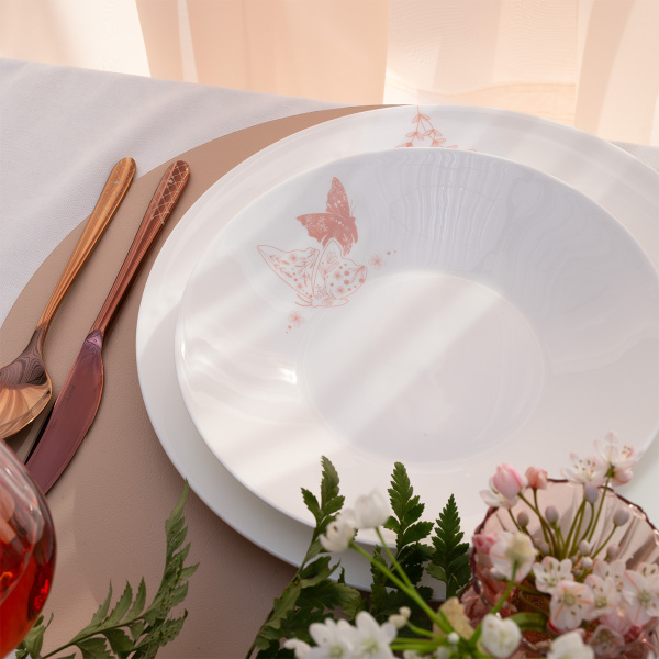 Talerz głęboki Butterfly 22 cm | Premium Platinum Easter