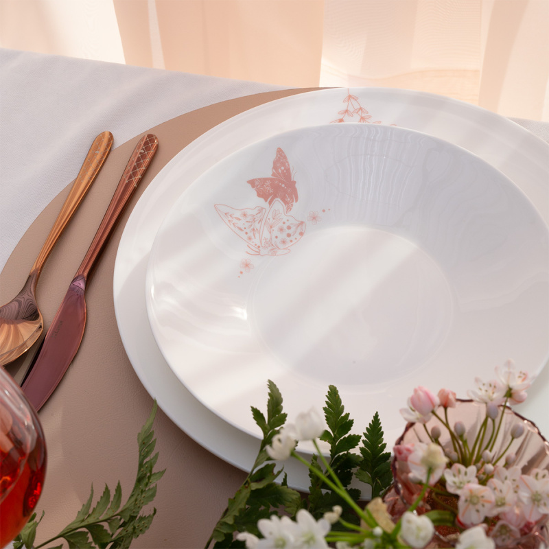 Talerz głęboki Butterfly 22 cm | Premium Platinum Easter