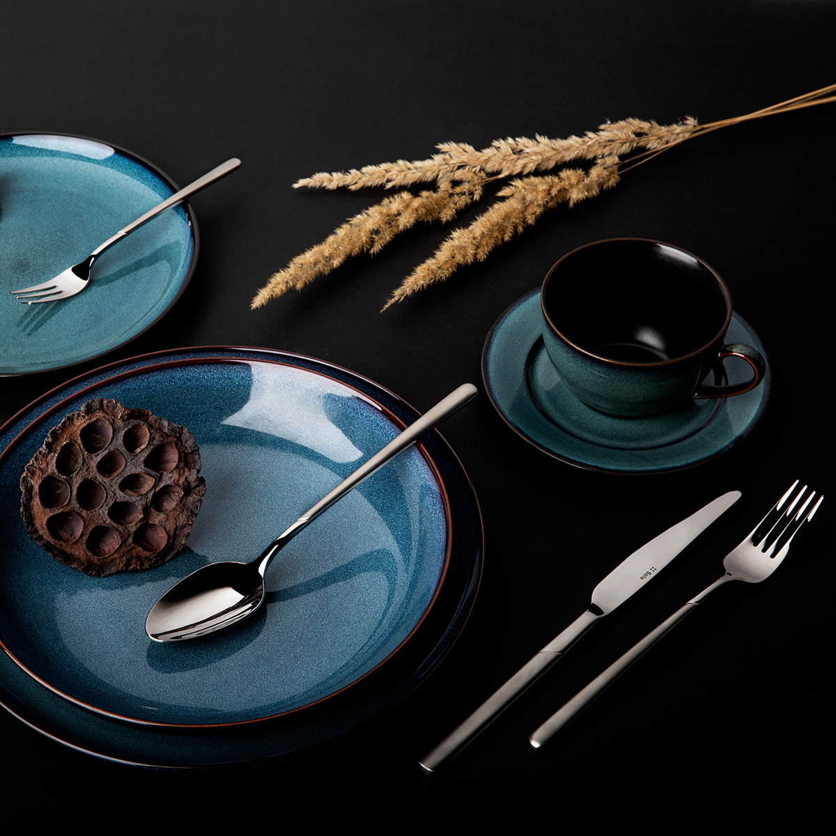 Zestaw talerzy ceramicznych 12 szt. – Elements Night