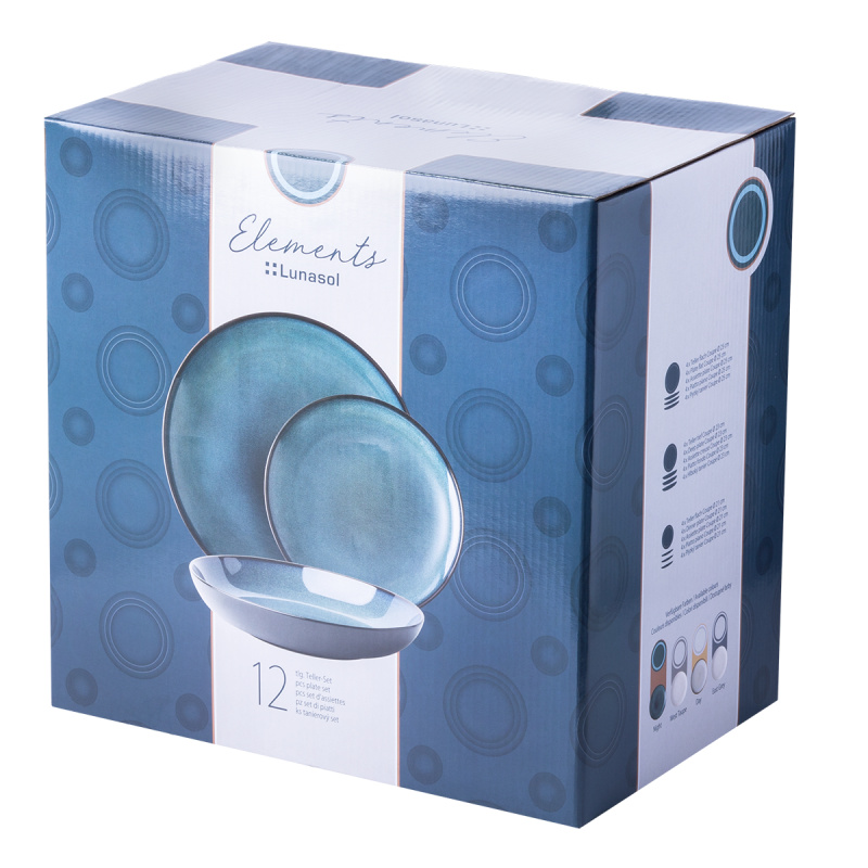 Zestaw talerzy ceramicznych 12 szt. – Elements Night