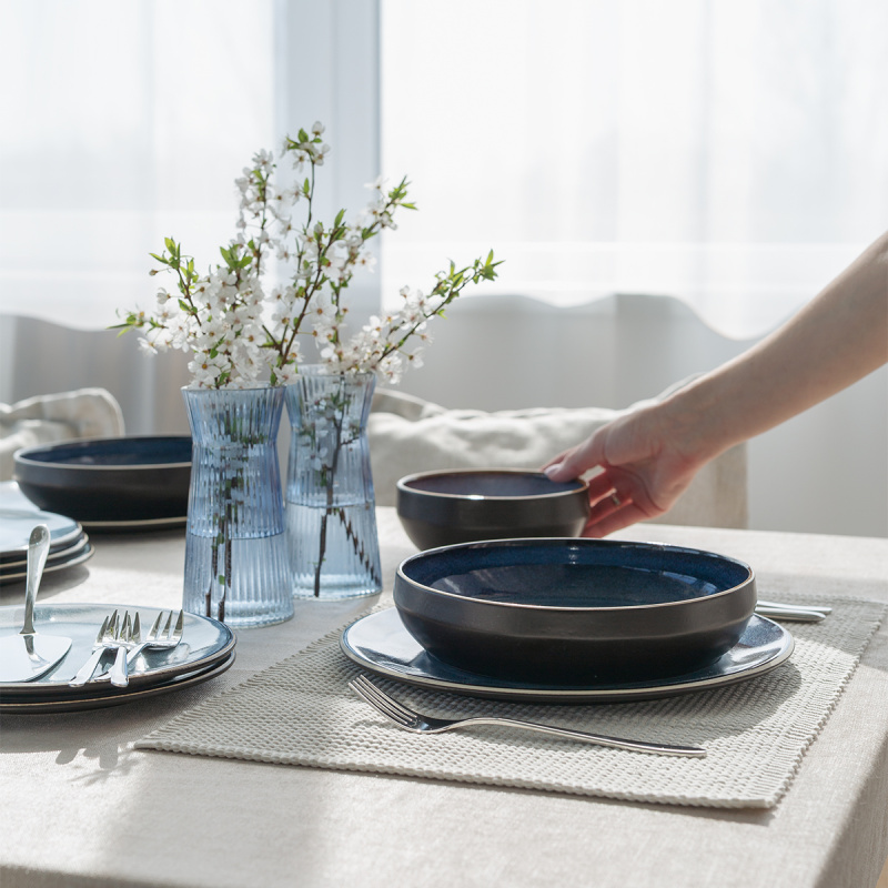 Zestaw talerzy ceramicznych 18 el. – Gaya Elements Night Terra