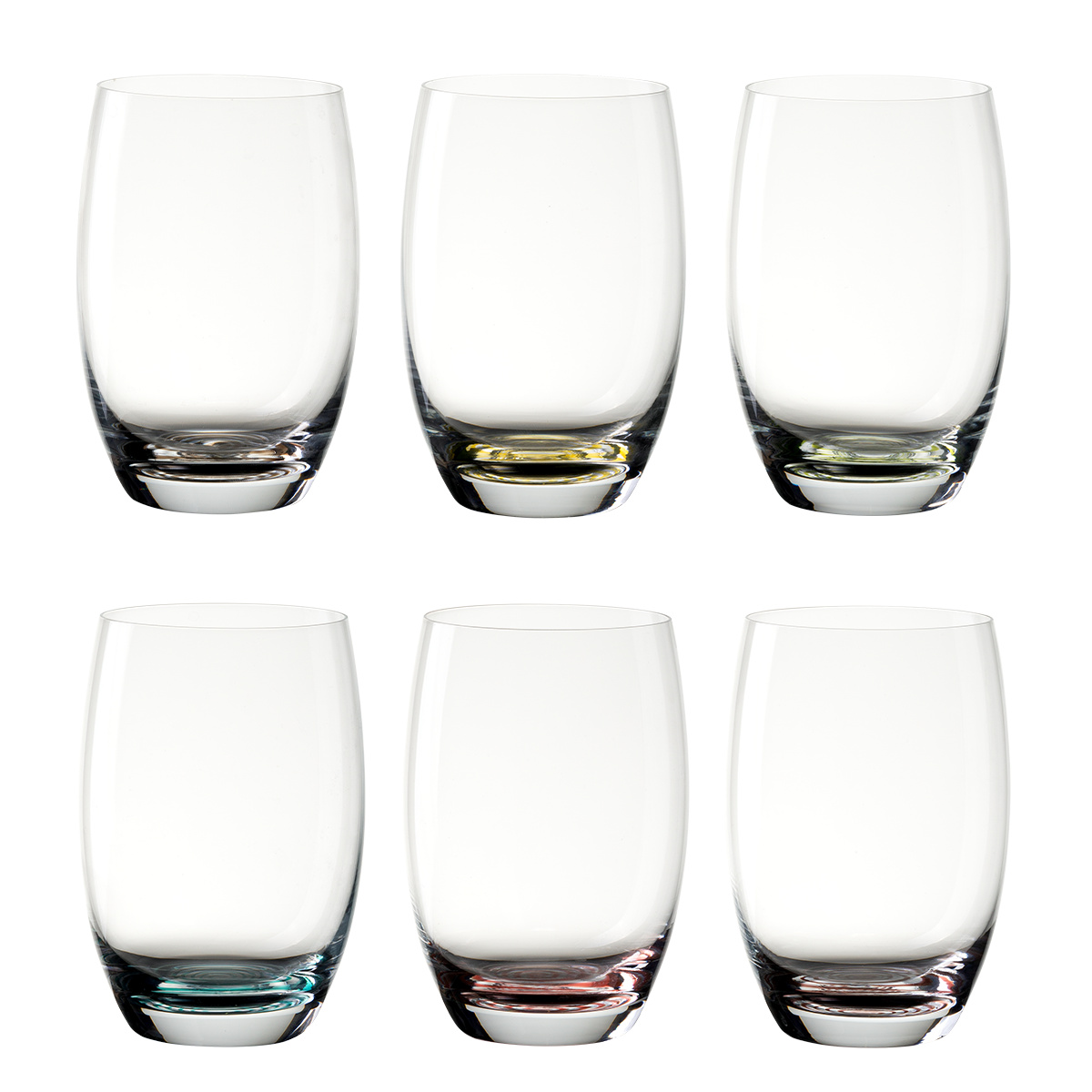 Szklanki Tumbler 460 ml kolorowe dno 6 szt. | Optima