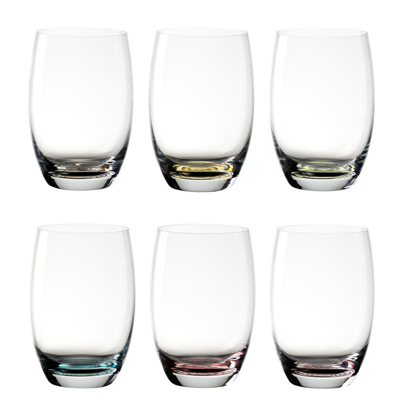 Szklanki Tumbler 460 ml kolorowe dno 6 szt. | Optima