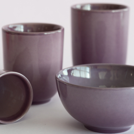 Filiżanka do mokki bez ucha 80 ml | Gaya Solatelier Aubergine