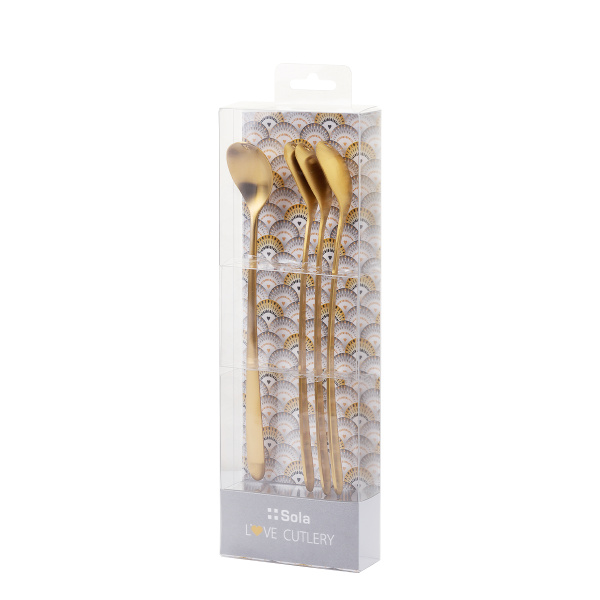 Łyżeczki latte z serduszkiem złote zestaw 4 szt. – Love Cutlery