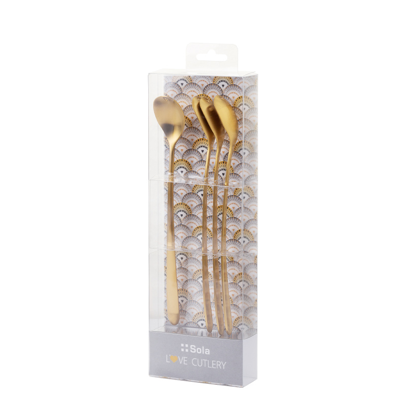 Łyżeczki latte z serduszkiem złote zestaw 4 szt. – Love Cutlery