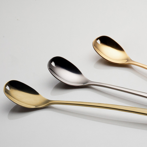 Łyżeczki latte z serduszkiem szare zestaw 4 szt. – Love Cutlery