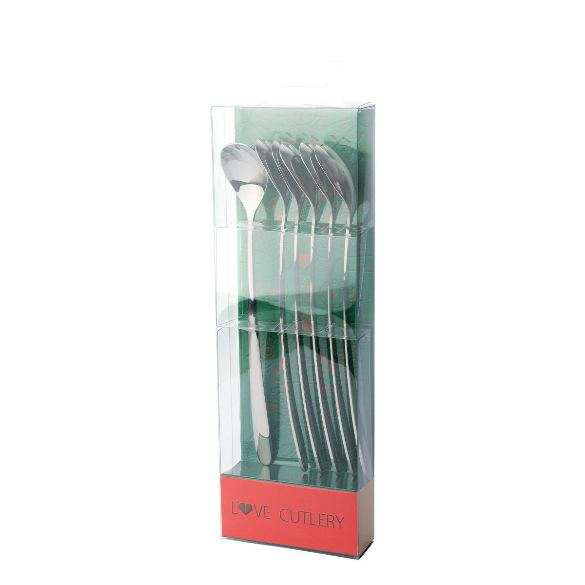 Łyżeczki latte z serduszkiem zestaw 6 szt., opakowanie świąteczne - Love Cutlery