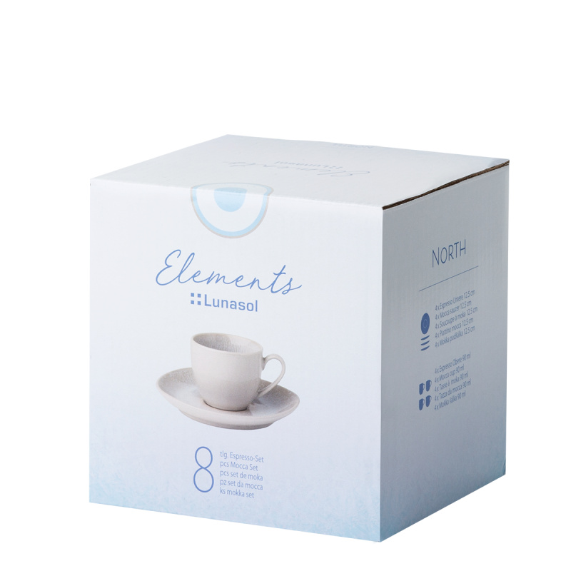 Zestaw do mokki 8 el. 90 ml – Elements North Organic