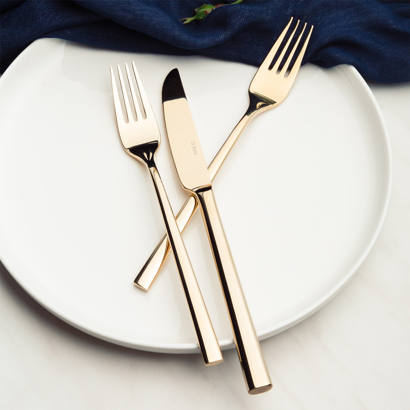 Zestaw sztućców 16 szt. – Living PVD Champagne błyszczący