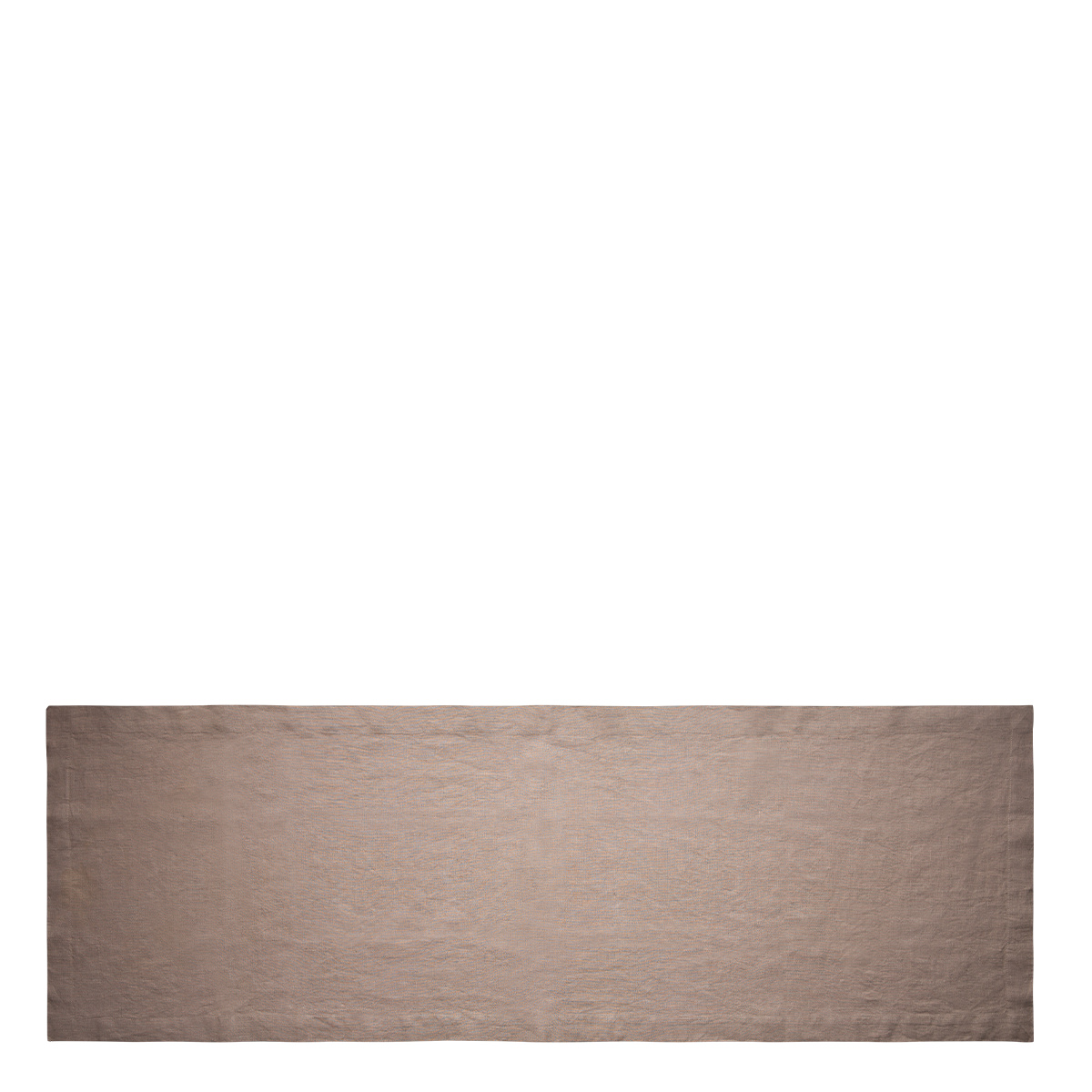 Brązowy lniany bieżnik na stół 50 x 140 cm - Gaya Ambiente