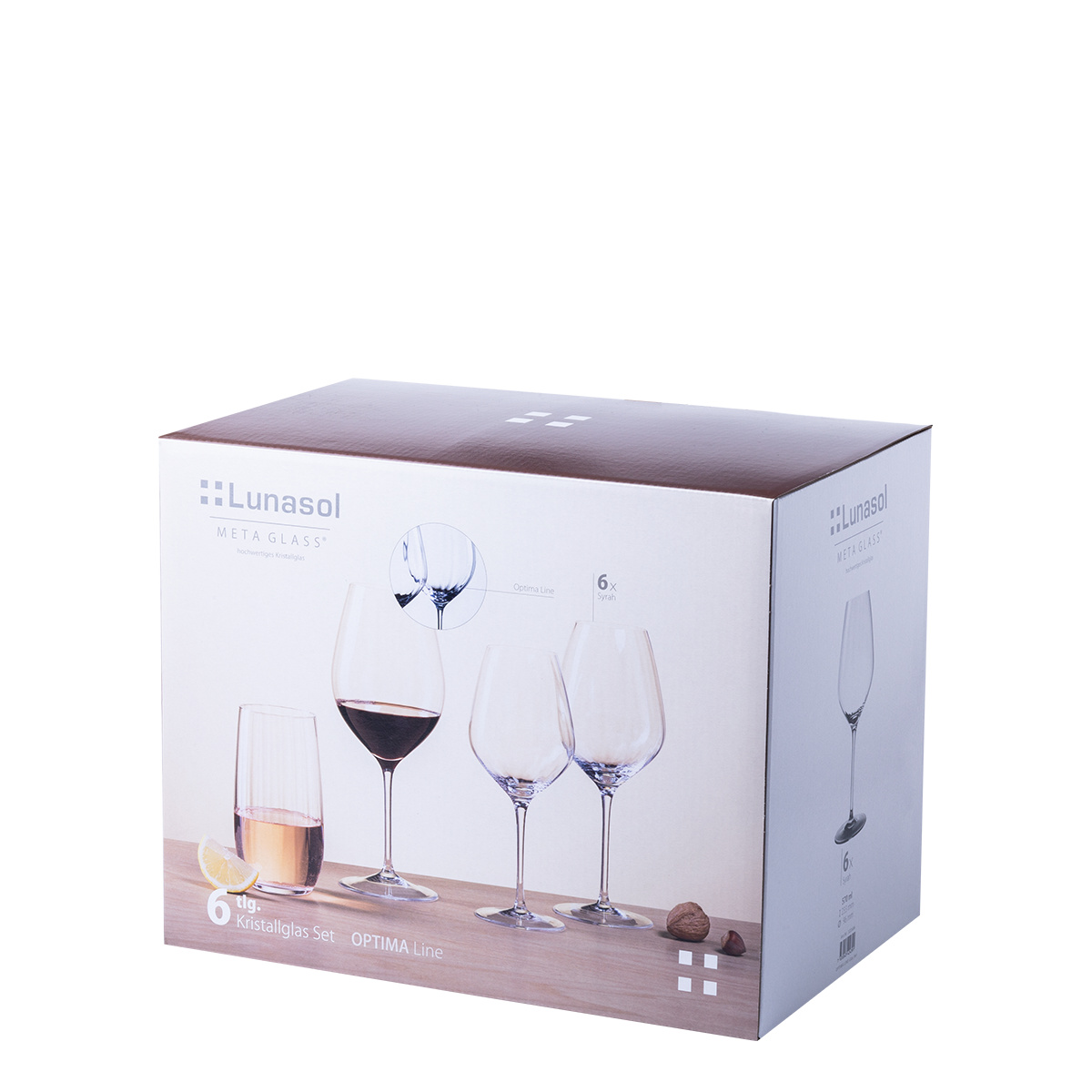 Kieliszki do czerwonego wina 570 ml zestaw 6 szt. - Optima Line Glas Lunasol