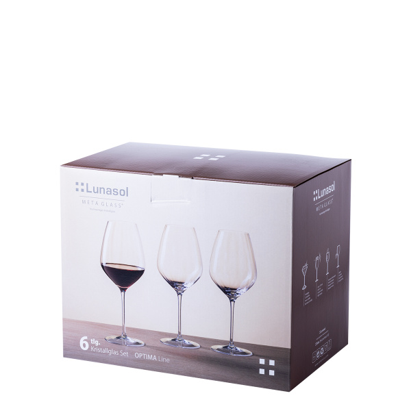 Kieliszki do czerwonego wina 570 ml zestaw 6 szt. - Optima Line Glas Lunasol