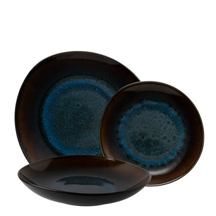Zestaw talerzy 12 szt. | Elements Amber Eye Organic
