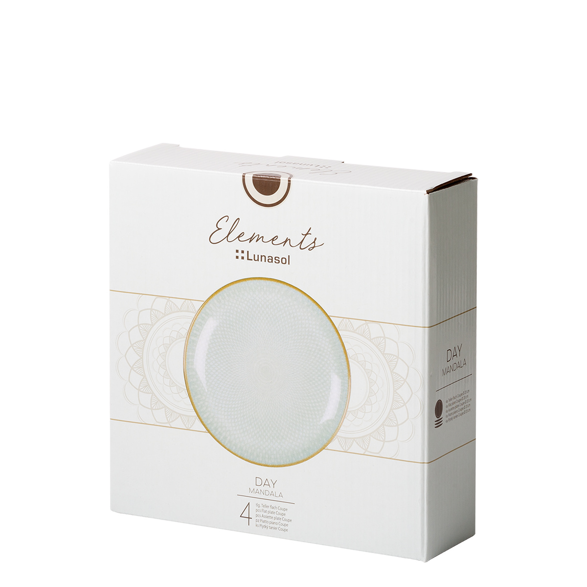 Talerz deserowy Coupe 20 cm zestaw 4 szt. - Elements Day Mandala