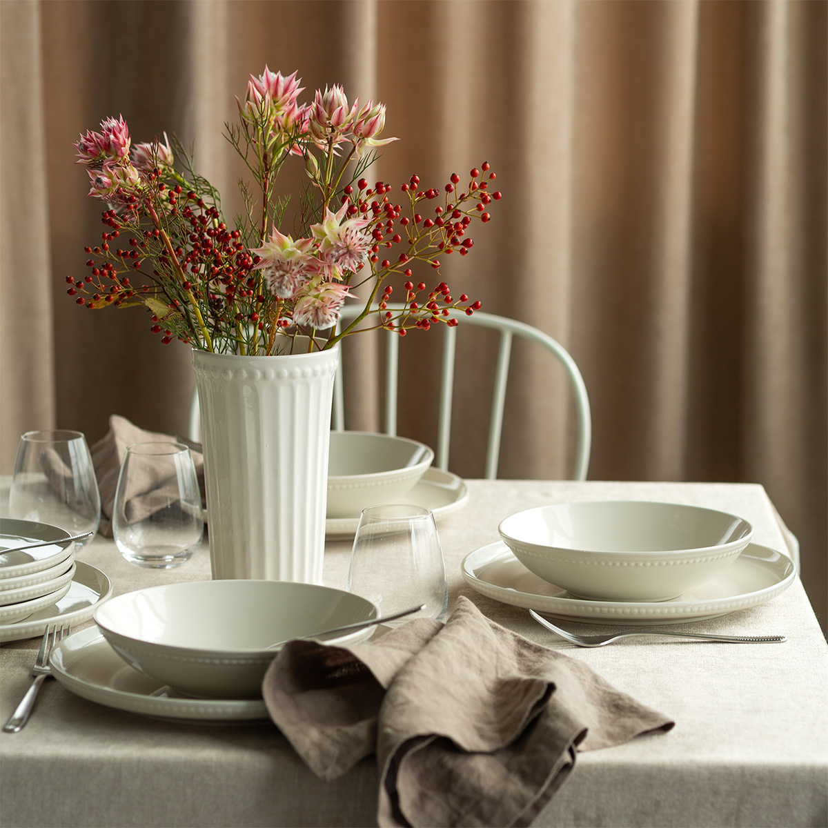 Zestaw talerzy 12 szt. | Elements Pearl