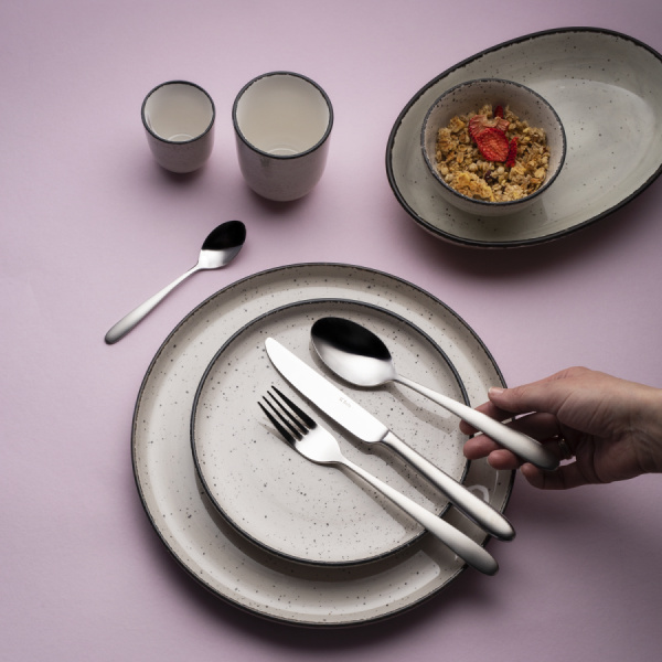 Talerz płytki U-Coupe 20 cm - Gaya Atelier jasnoszary nakrapiany