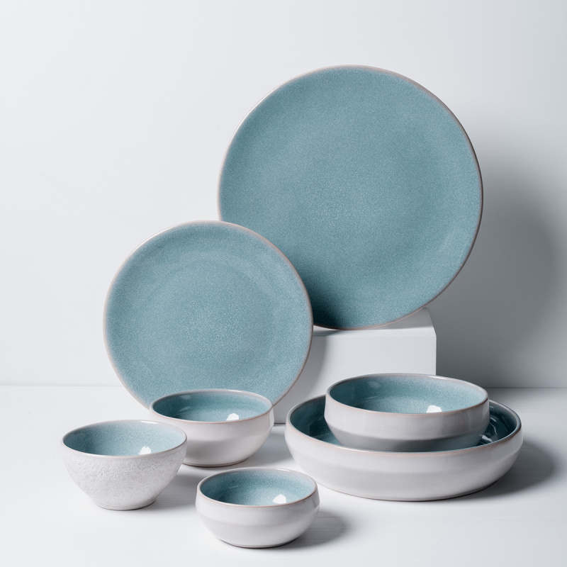 Zestaw talerzy ceramicznych 18 szt. - Gaya Elements Glacial Ice North