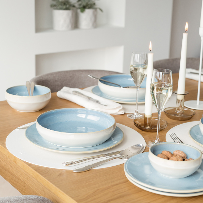 Zestaw talerzy ceramicznych 18 szt. - Gaya Elements Glacial Ice North