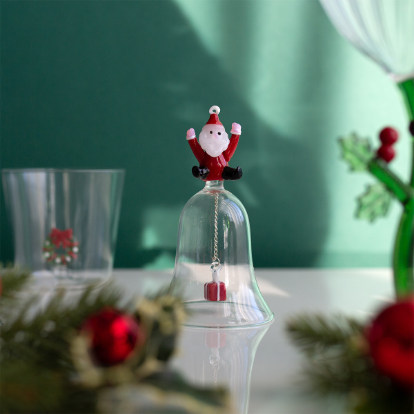 Szklany dzwonek Santa Claus | Ichendorf