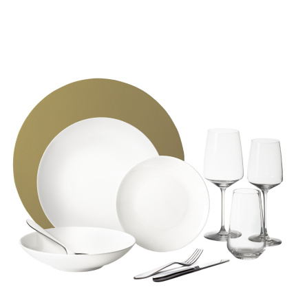 Zestaw startowy naczyń 60 el. | Premium Platinum gold