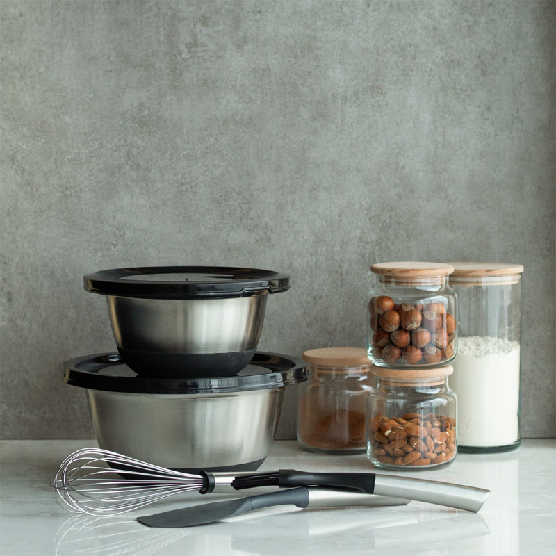 Zestaw misek do mieszania z pokrywką 4 szt. – Basic Kitchen
