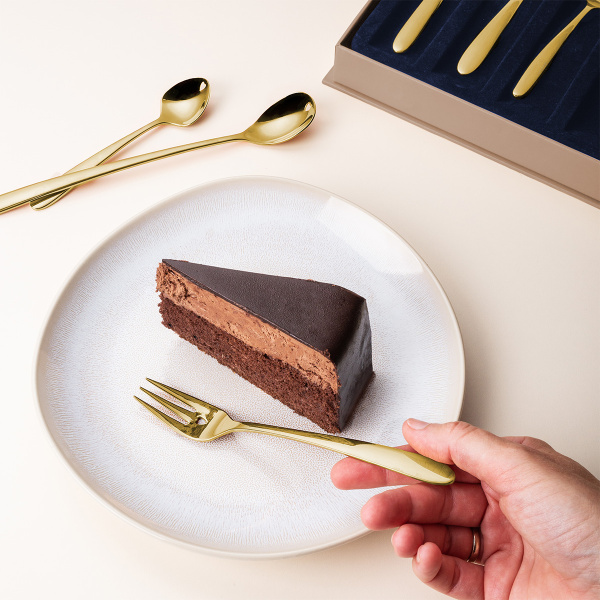 Zestaw prezentowy z serduszkiem 6 szt. złoty | Love Cutlery