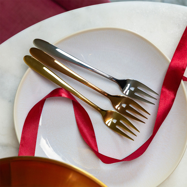 Zestaw prezentowy z serduszkiem 6 szt. złoty | Love Cutlery
