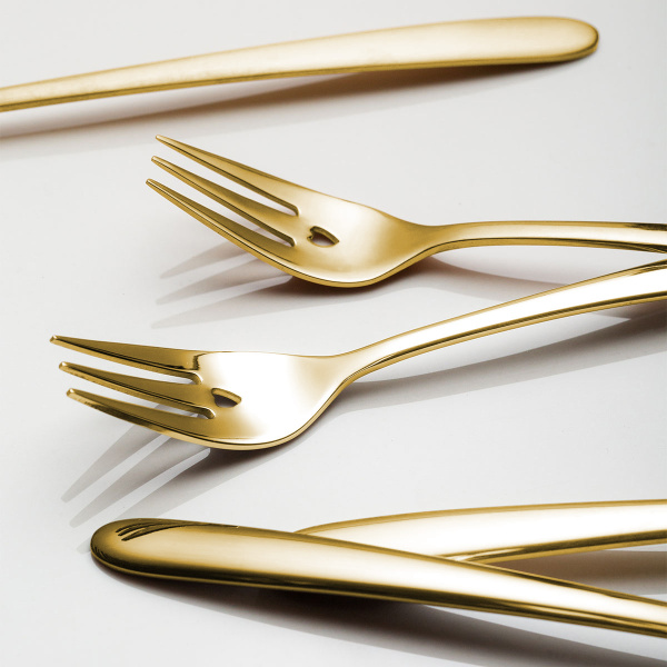 Zestaw prezentowy z serduszkiem 6 szt. złoty | Love Cutlery