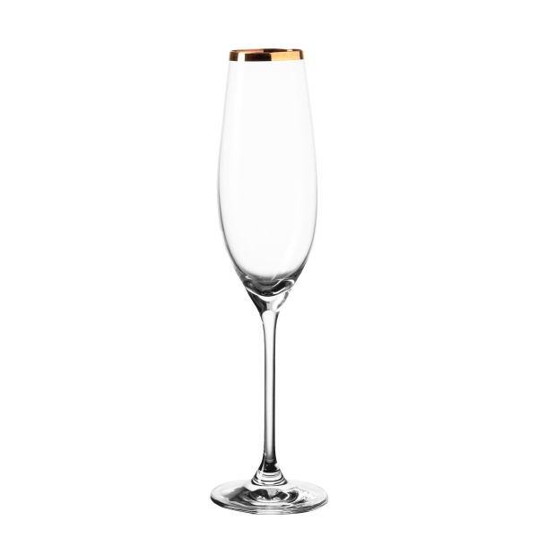Kieliszek do szampana ze złoconym brzegiem 210 ml - Premium Glas Crystal