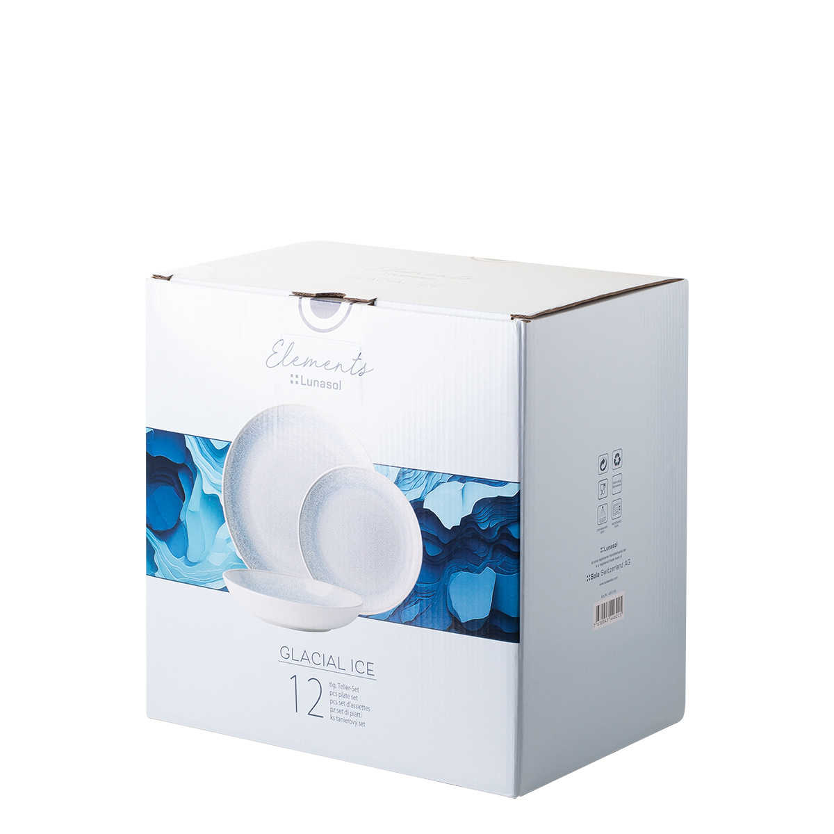 Zestaw talerzy 12 szt. | Elements Glacial Ice