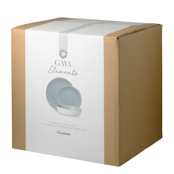 Zestaw talerzy ceramicznych 18 szt. - Gaya Elements Glacial Ice North