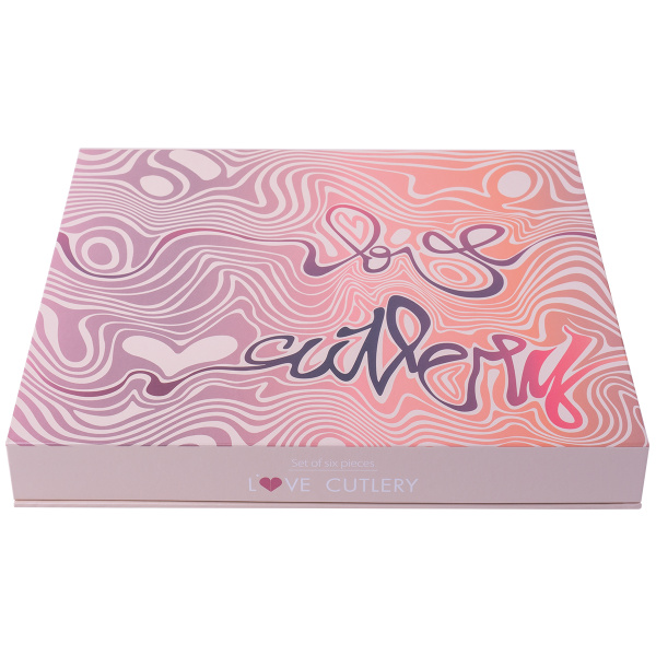 Zestaw prezentowy z serduszkiem 6 szt. różowe złoto — Love Cutlery
