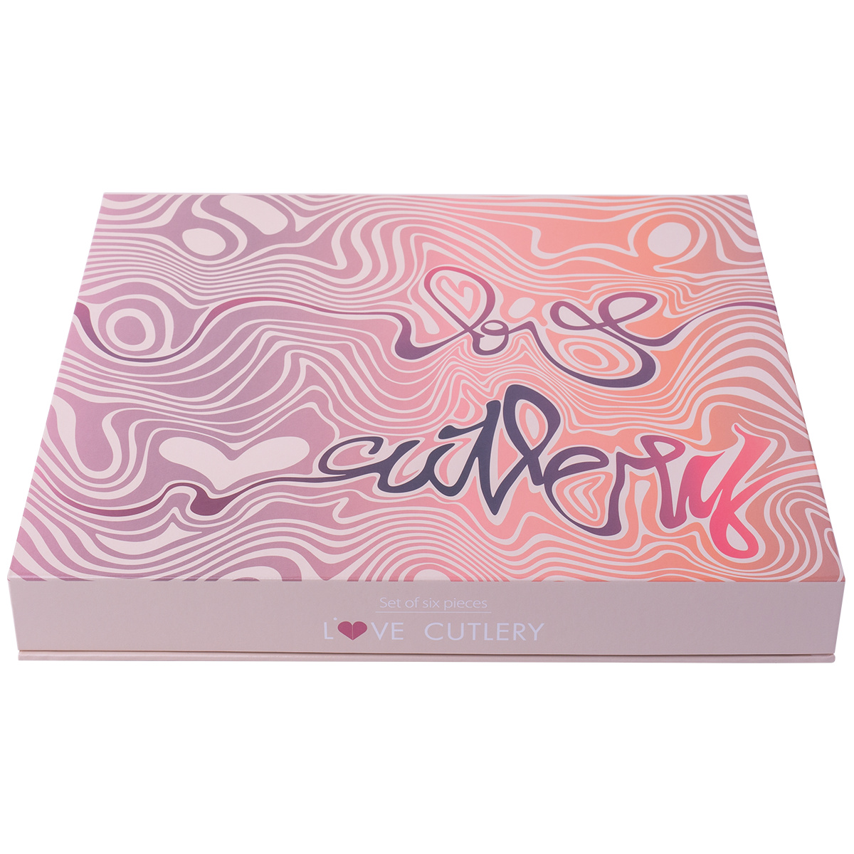 Zestaw prezentowy z serduszkiem 6 szt. różowe złoto — Love Cutlery